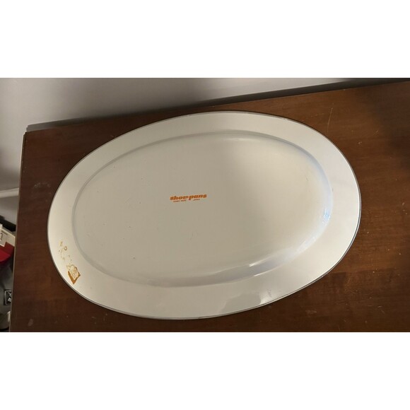 MCM Vintage 1970s Sanko-Ware Show Pans Metal Enamel Orange Poppies Large Platter - Picture 2 of 7